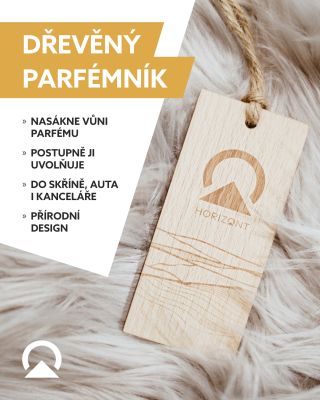 🌲 Dřevěný parfémník (5 × 11 cm) Nastříkejte na dřevo parfém HORIZONT a nechte vůni pomalu uvolňovat do prostoru. Perfektní...