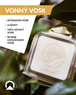 🕯️ Vonný vosk (50 g) Malý, ale výrazný. Čtyři dávky voňavého vosku se lámou jako čokoláda – můžete ho dávkovat podle...